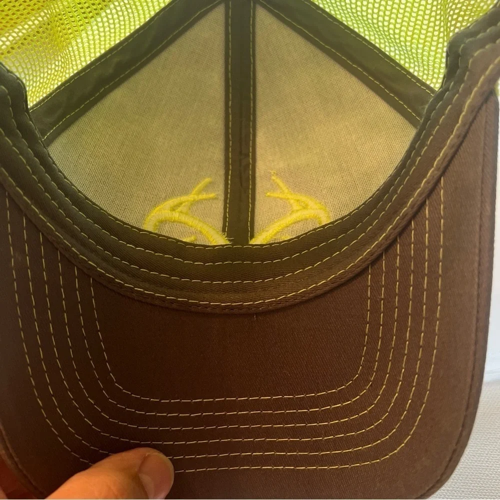 NWOT Realtree Outfitters Gray/Yellow Mesh Embroidered Adjustable Cap Hat (A1) 🔥
